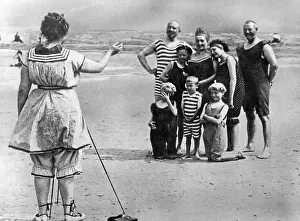 Bathers: Bathers on the beach making a photo
