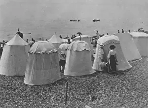 Sophisticated: Bathers at a Folkestone beach, 1911