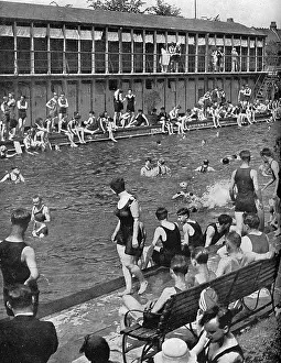 Bathers at the Open Air Baths in Chiswick