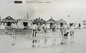 Bistro: Bathers postcard, Valencia, Spain
