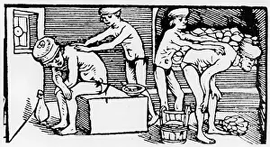 1533: bathing, bath house, bath house, servants massaging
