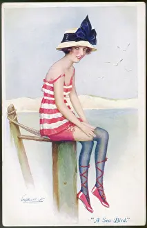 Adjusts: Bathing Belle on Pier