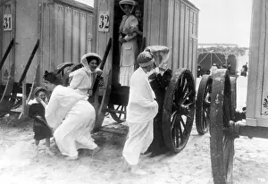 Norderney: Bathing car in Norderney, 1909