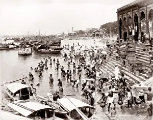 Hectic: Bathing ghat, Calcutta, India, c.1880's