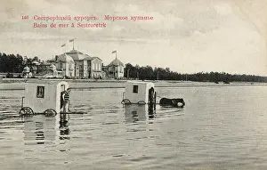 Sestroretsk: Bathing huts at Sestroretsk, Russia