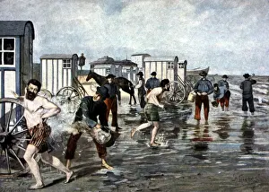 Norderney: bathing, lido / open-air bath, beach for men