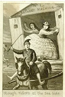 Crinoline: Bathing Machine - Rough riders at the Seaside