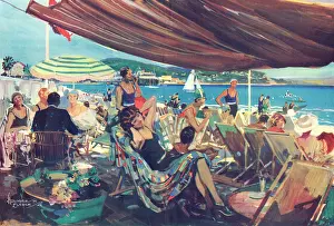 Plage: The Bathing Plage at Nice by Howard K. Elcock
