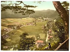 Zittau: Baths of Oybin (i.e. Kurort Oybin) from the mountains and O