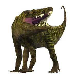 Paracrocodylomorph: Batrachotomus roaring, white background