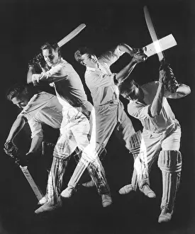 Hitting: A batsman exhibitis four different shots