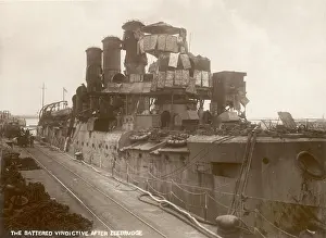 Vindictive: Battered cruiser HMS Vindictive after Zeebrugge Raid
