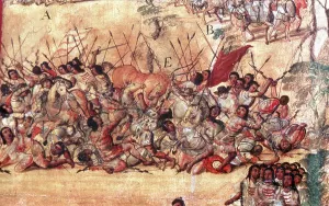 Aztec: Battle in the City of Cholula Between the Spaniards and the