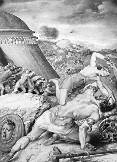 Giulio: The Battle between David and Goliath by Giulio Clovio