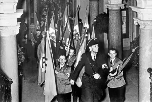 Liberec: Battle flags of the Sudeten German Party, 1939