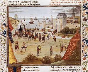 Militarist: Battle. Illustration from Chroniques (15th