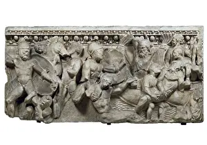 Brescia: Battle of Marathon. Detail of a sarcophagus