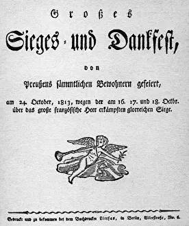 Thanking: Battle of the Nations at Leipzig, announcement of a victory