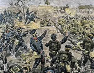 Yang: Battle of Ping-Yang, 1894. Engraving