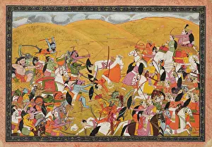 Warring: Battle scene between armies of devas and asuras