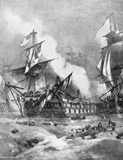 Great Britain: Battle of Trafalgar (October 21, 1805). Engraving, 1898