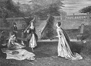 Battledore: Battledore at Picnic - 18th century