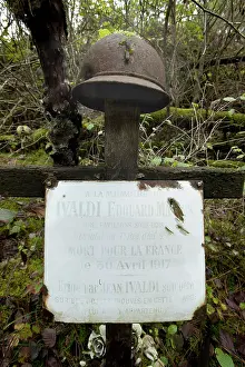 Intact: Battlefield grave memorial