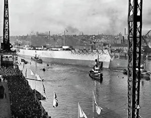 Launching: Battleship Bismarck, 1939