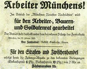 Notice: Bavarian Soviet Republic, 1919