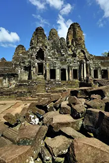Reap: Bayon, Khmer Temple in Angkor Thom, Siem Reap, Cambodia