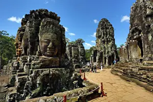 Reap: Bayon, Khmer Temple in Angkor Thom, Siem Reap, Cambodia