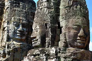 Reap: Bayon, Khmer Temple in Angkor Thom, Siem Reap, Cambodia