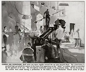 Titlark: BBC production of a television play - cameras & microphone
