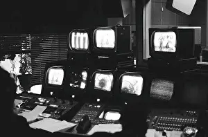 Tomorrows: BBC TV Centre studio production gallery with control desk