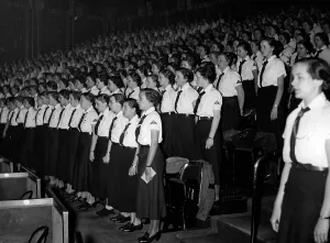 Ruediger: BDM members during a celebration, 1938