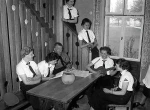 Duesseldorf: BDM members in the Joseph Goebbels Youth Hostel in