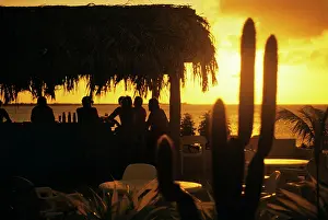 Ninties: Beach bar at sunset dive resort bonaire dutch