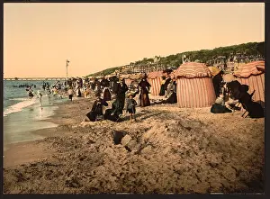 Trouville: The beach at bathing time, Trouville, France