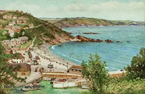 Looe: Beach and cliffs from Hannafore, Looe, Cornwall