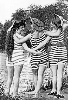 Indecent: Beach fashion, around 1900