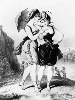 Daring: Beach fashion, around 1900