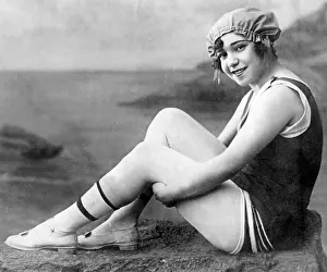 Socks: Beach fashion, around 1925