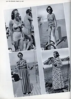 Towelling: Beach fashions, 1938