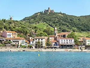 Olive: Beach and Fort Saint-Elme, Collioure, Pyrenees-Orientales
