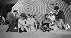 Parasols: On the beach at Fregene, Italy