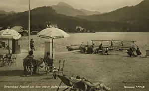 Monopol: Beach in Fuschl am See (700 m). About 1930