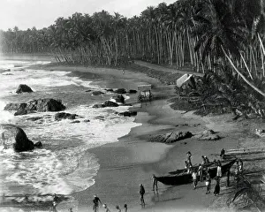 Galle: Beach at Galle, Ceylon (Sri Lanka)