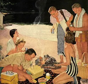 Crockwell: Beach Picnic