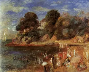 Strollers: Beach at Pornic, by Renoir