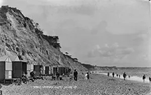 Huts: Beach Scene at Canford Cliffs